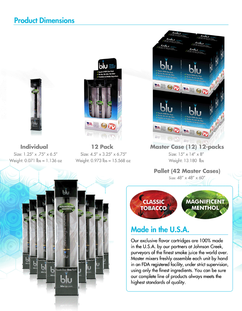 Products Blu electronic cigarettes
